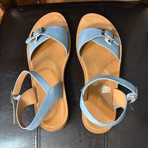 Blue Leather Sandals